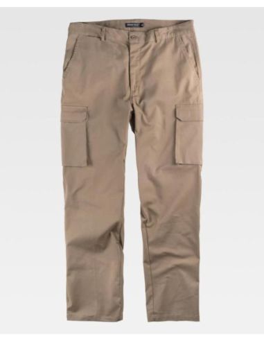 Pantalón tipo chino, multibolsillos, tejido elástico.WORKTEAM 304B1421