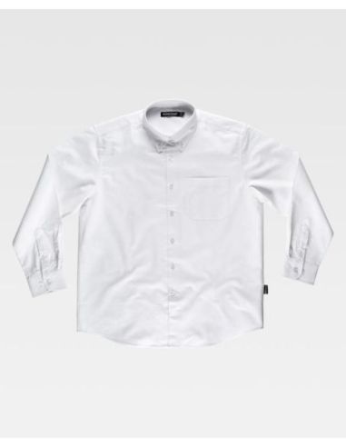 Camisa de manga larga con un bolso de pecho tejido oxford.WORKTEAM 304B8400