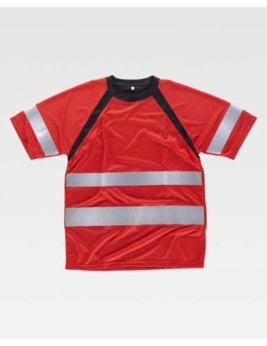 Camiseta manga corta combinada. Cintas reflectantes.WORKTEAM 304C2940