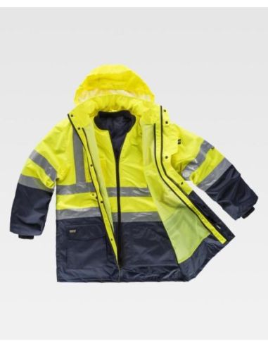 Parka 5 en 1 alta visibilidad: chaleco desmontable e impermeable. EN471.WORKTEAM 304C3735