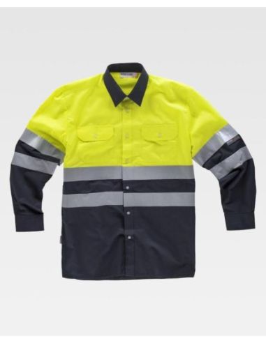 Camisa combinada AV con cintas reflectantes, manga larga.WORKTEAM 304C3813