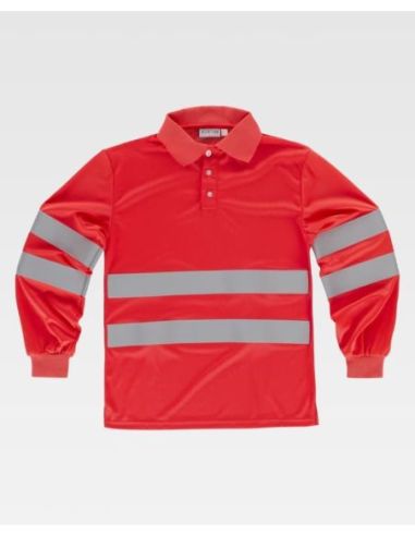 Polo manga larga Rojo AVWORKTEAM 304C3837