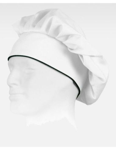 Gorro liso de cocina con velcro y vivo a contraste.WORKTEAM 304M603