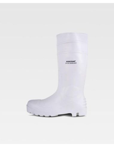 Bota pocera blanca, nitrilo y PVC, puntera y plantilla de acero.WORKTEAM 304P2401