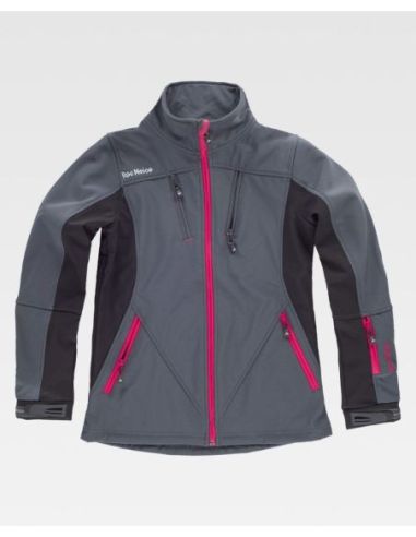 Softshell mujer, combinada, cremallera, bolsillo en pecho+laterales, velcro en puñosWORKTEAM 304RN1010002