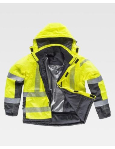 Parka combinada con alta visibilidad y con cintas reflectantes discontinuas, acolchada e impermeableWORKTEAM 304S9261