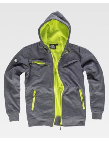 Workshell sudadera combinada con capucha, bolsillos en pecho y laterales, forro interior polar.WORKTEAM 304S9482