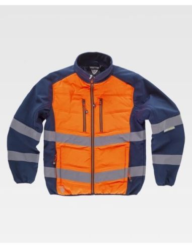 Chaqueta Workshell combinada con acolchado de alta visibilidad y cintas inclinadas.WORKTEAM 304S9605