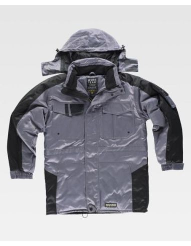 Parka linea 9 combinada, acolchada e impermeable tejido Beaver Nylon.WORKTEAM 304WF1912