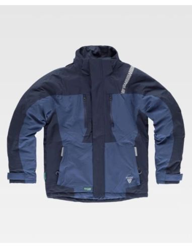 Parka con capucha combinada y detalles reflectantesWORKTEAM 304WF2858