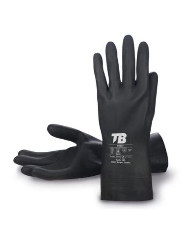 GUANTE QUÍMICO DE LÁTEX NEGRO INTERIOR FLOCADO 9006F tbg 4969006F