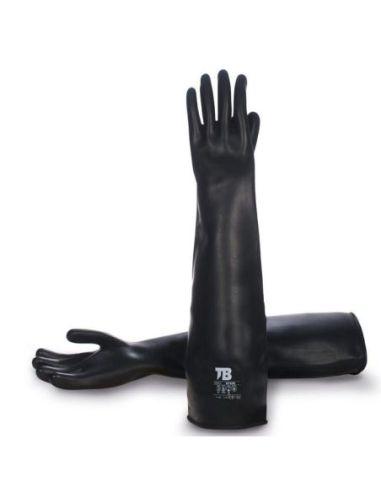 GUANTE QUÍMICO DE LÁTEX CLORINADO NEGRO CON PROTECCIÓN TÉRMICA AL CALOR Y A RADIACIONES 9075-60 tbg 4969075-60