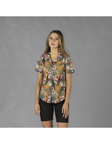 CAMISA MUJER CUELLO SOLAPA HAWAIANA GARYS 205210008