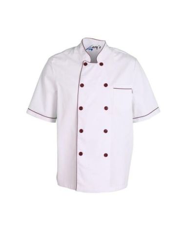 CHAQUETA COCINA UNISEX M/C BLANCA VIVO COLOR GARYS 205914000