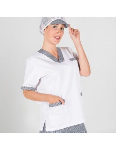 BLUSA SANITARIO MUJER PICO SARGA BLANCA COMBI GARYS 205645400